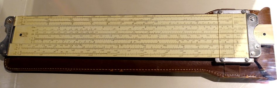 Slide Rule and Case, Pickett and Eckel, mid 1900s - National Electronics Museum - DSC00081