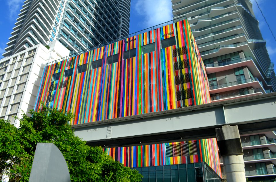 SLS Brickell rainbow paint mural