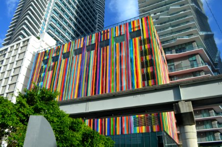 SLS Brickell rainbow paint mural