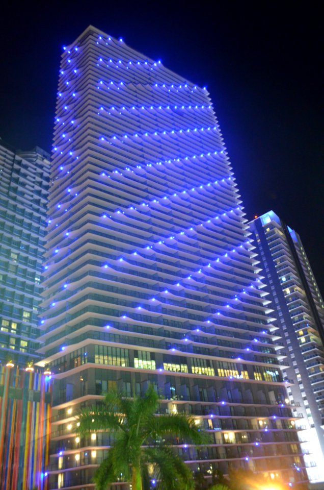 SLS Brickell balcony lights