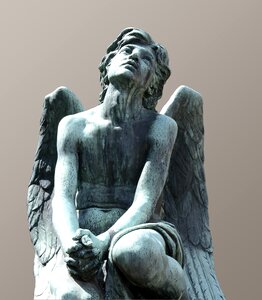 Bronze angel cemetery of the holy door