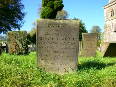 Slate headstone, St. Edmund, Fenny Bentley