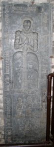 Slate memorial stone of Honor Webber at St Kew church 2