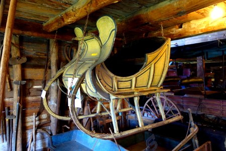 Sleigh, ornate Albany Cutter, seats 2 - Hadley Farm Museum - DSC07734