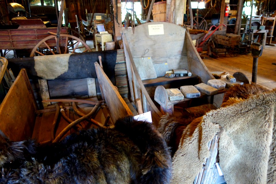 Sleigh and sled - Hadley Farm Museum - DSC07731