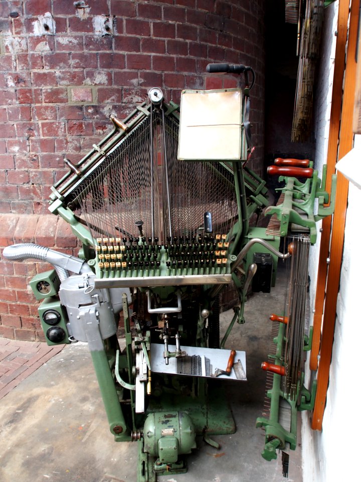Some kind of old typewrighter like monotype at the Religiueze Stoommachine Ketelhuis Steyl