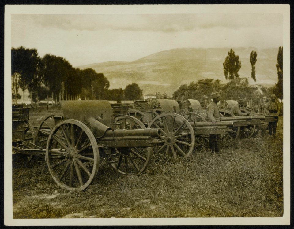 Some of the 32 cannons captured by the Serbs in their recent advance, Bestanddeelnr 158-0121