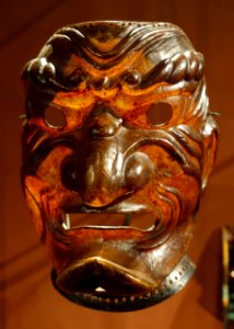 Somen (full mask), signed Kato Shigetsugu, Japan, mid Edo period, 1700s-1800s AD, leather, iron - The Ann and Gabriel Barbier-Mueller Museum - DSC05581