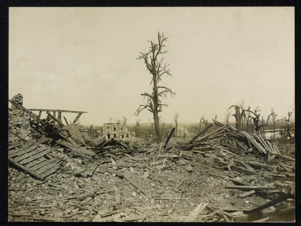 Some ruins in the village of Courcelette which was captured by the Canadians, Bestanddeelnr 158-1121