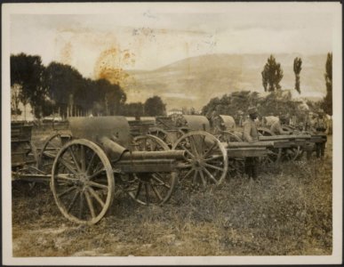 Some of the 32 cannons captured by the Serbs in their recent advance., Bestanddeelnr 158-2203