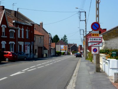 Somain (Nord, Fr) city limit sign