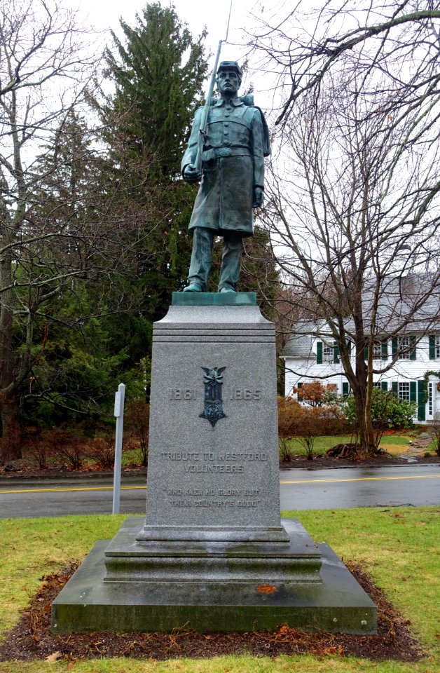 Soldiers’ Monument, sculptor unknown, cast by the Roman Bronze Works, dedicated May 30, 1910 - Westford, Massachusetts - DSC08967