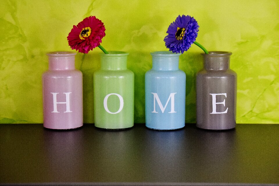 Vases colorful glass