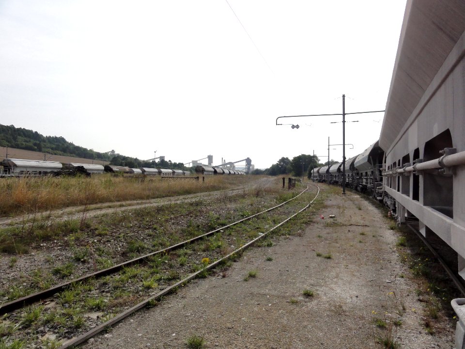 Sorcy-Saint-Martin (Meuse) gare de Sorcy, wagons transport calcaire