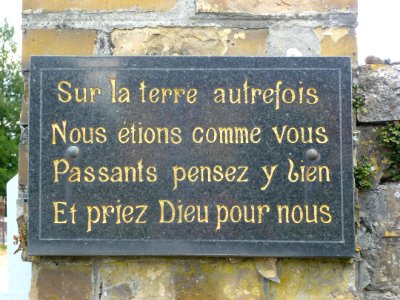 Sorcy-Bauthémont (Ardennes) plaque entrée cimetière
