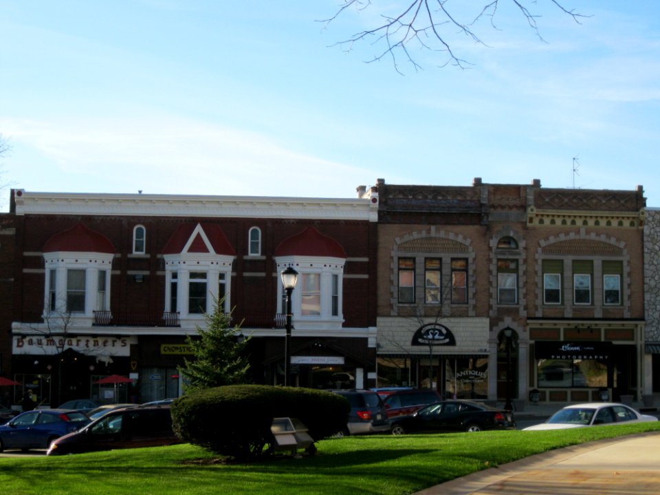 South half of the east side of Courthouse Square, Monroe Commercial District