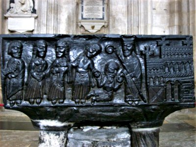 South face of font, Winchester Cathedral