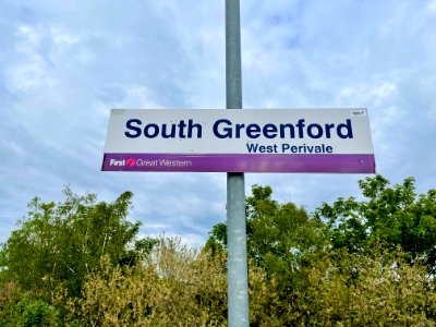 South Greenford station sign, 2021 photo