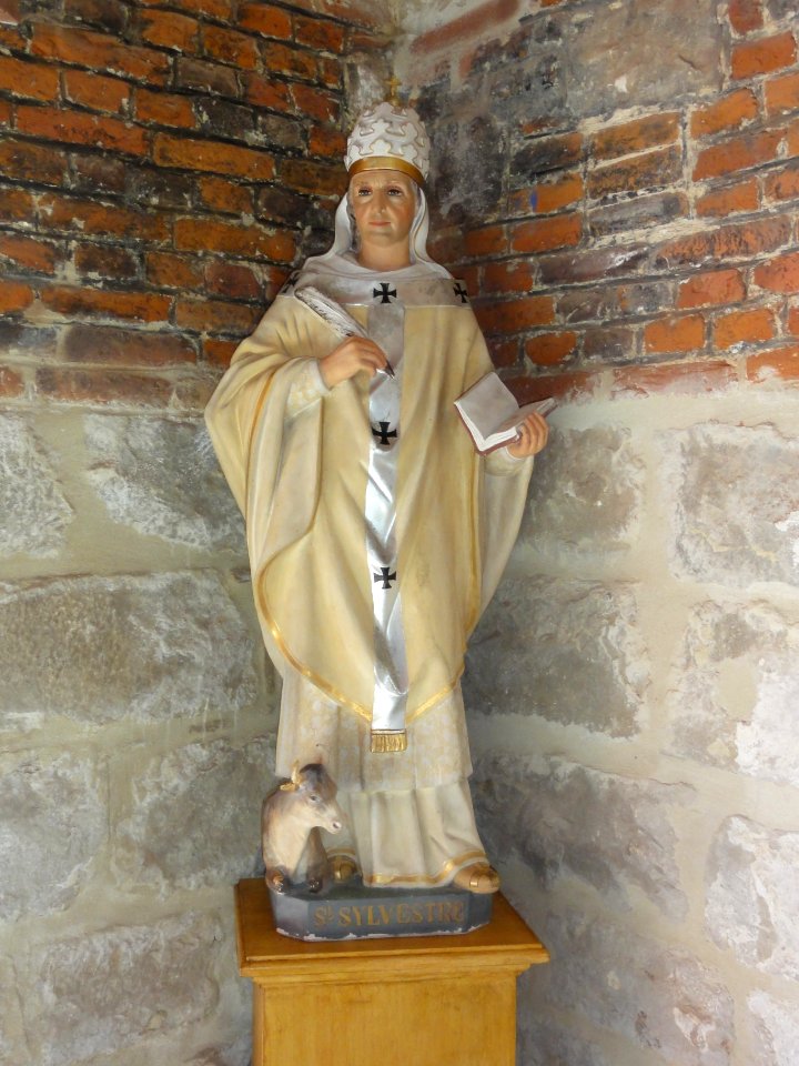 Sorbais (Aisne) église Saint-Martin, statue Saint Sylvestre