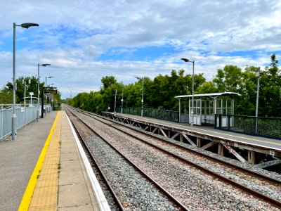 South Greenford station from Platform 2 looking south, 2021