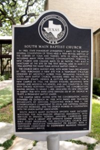 South Main Baptist Church - 09 - Texas Historical Commission Sign
