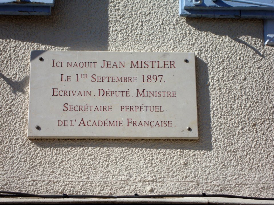 Sorèze (Tarn, Fr) plaquette maison Jean Mistler, écrivain