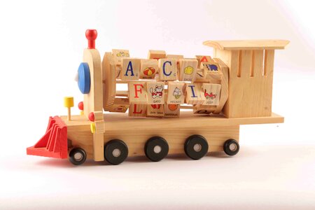 Train wooden play photo