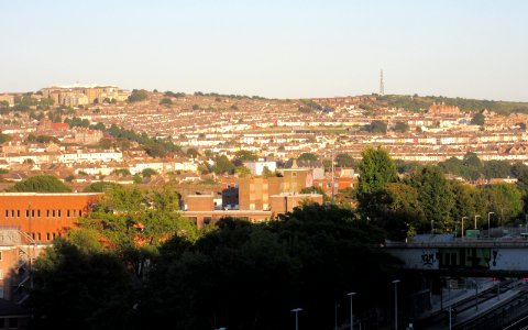 Southeastward view towards Elm Grove and Hanover areas from Highcroft Villas, Prestonville, Brighton (August 2016) (6)