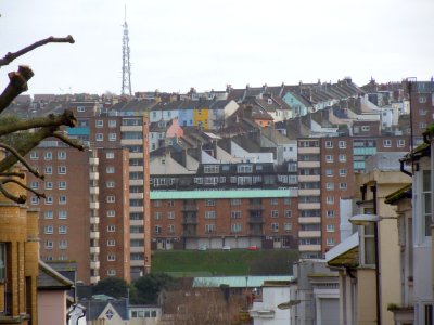 Southeastward view towards Albion Hill and Hanover from New England Quarter, Brighton (January 2015)