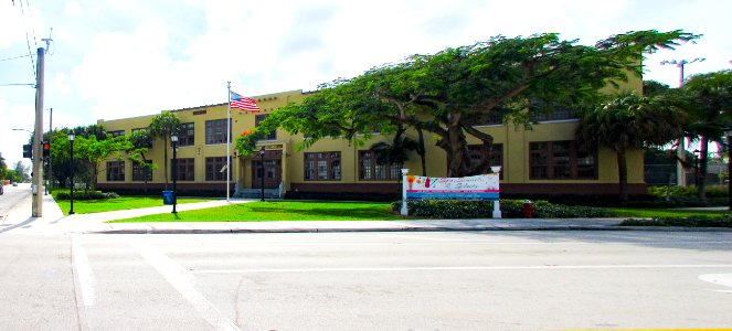 South Side School Fort Lauderdale Florida facade street view 