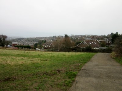 Southeastward view towards Westdene from Open Land between Dyke Road and Patcham Windmill, Westdene, Brighton (December 2016) (1)