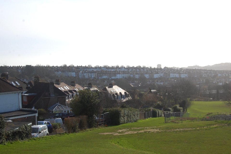 Southeastward view towards Ditchling Road from Surrenden Road, Brighton (February 2020)