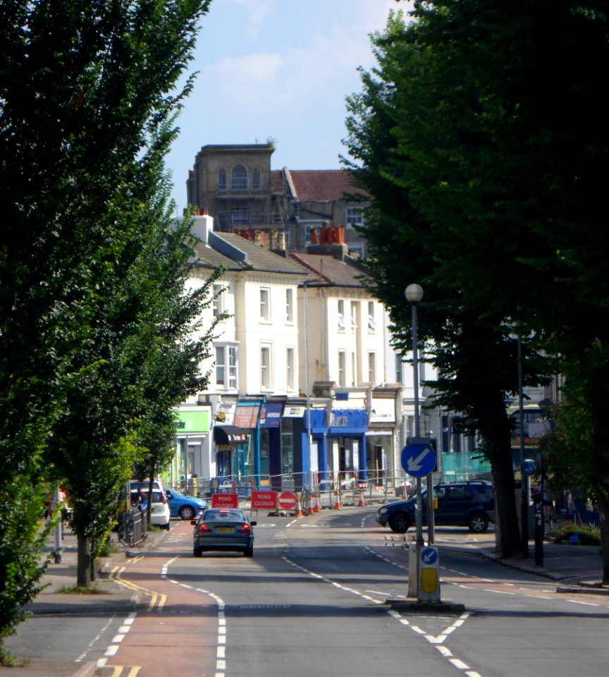Southeastward view along Dyke Road, Prestonville, Brighton (August 2013)