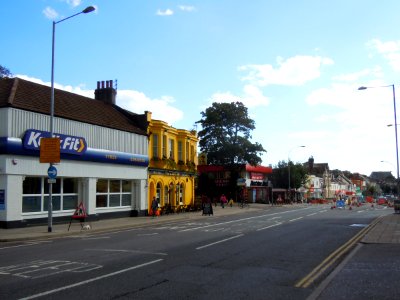 Southeastward view along Lewes Road, Brighton, towards Vogue Gyratory (August 2014) photo