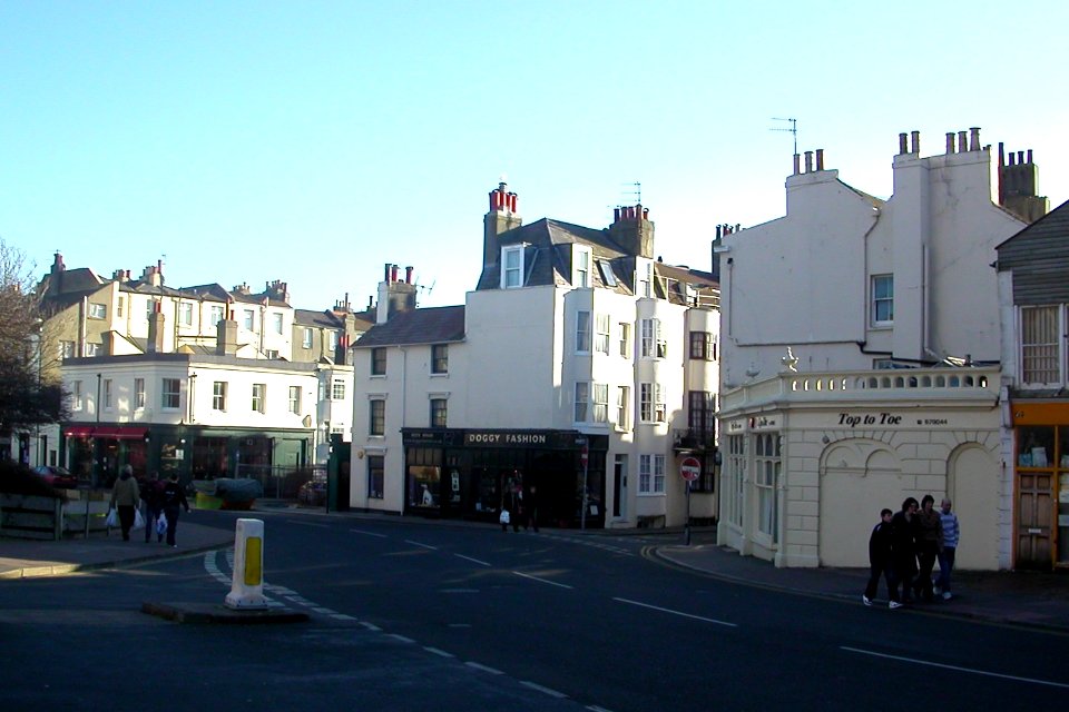 Southeastward view along Upper St James's Street, Brighton (February 2007)