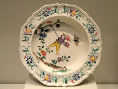 Soup Plate, c. 1760, Staffordshire, England, salt-glazed stoneware with enameling - Art Institute of Chicago - DSC09962 photo