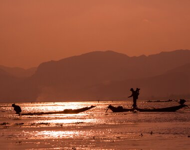 Burma inle lake fishermen photo