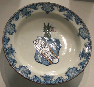 Soup plate, c. 1760, Netherlandish, Delft, faience, Honolulu Museum of Art photo
