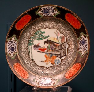 Soup plate with Lady playing a Qi, Chinese porcelain, 1730s - Winterthur Museum - DSC01525