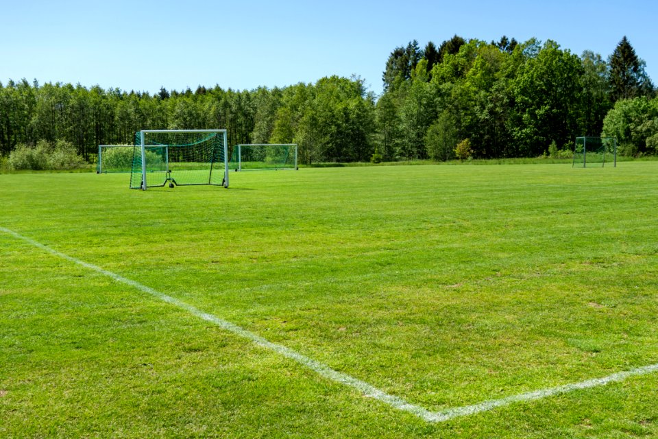 Soccer goals in the south field in Brastad 2