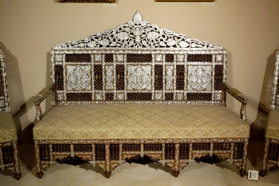 Sofa, Damascus, mid 19th century - Damascus Room - Huntington Museum of Art - DSC04887