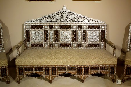 Sofa, Damascus, mid 19th century - Damascus Room - Huntington Museum of Art - DSC04887