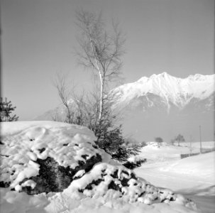 Sneeuwlandschap met op de achtergrond het Karwendel-gebergte, Bestanddeelnr 254-4306 photo