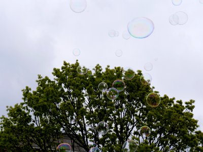 Soap bubbles in front of Acer 13 photo