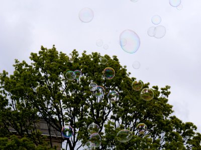 Soap bubbles in front of Acer 12