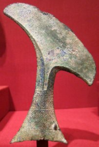 Socketed crescentic blade, Java, 2nd century BCE, bronze, Honolulu Museum of Art