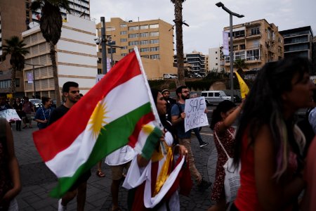 Solidarity protest for Rojava organized by Kurdish Jews on October 15th 2019 in Tel Aviv, Israel 46