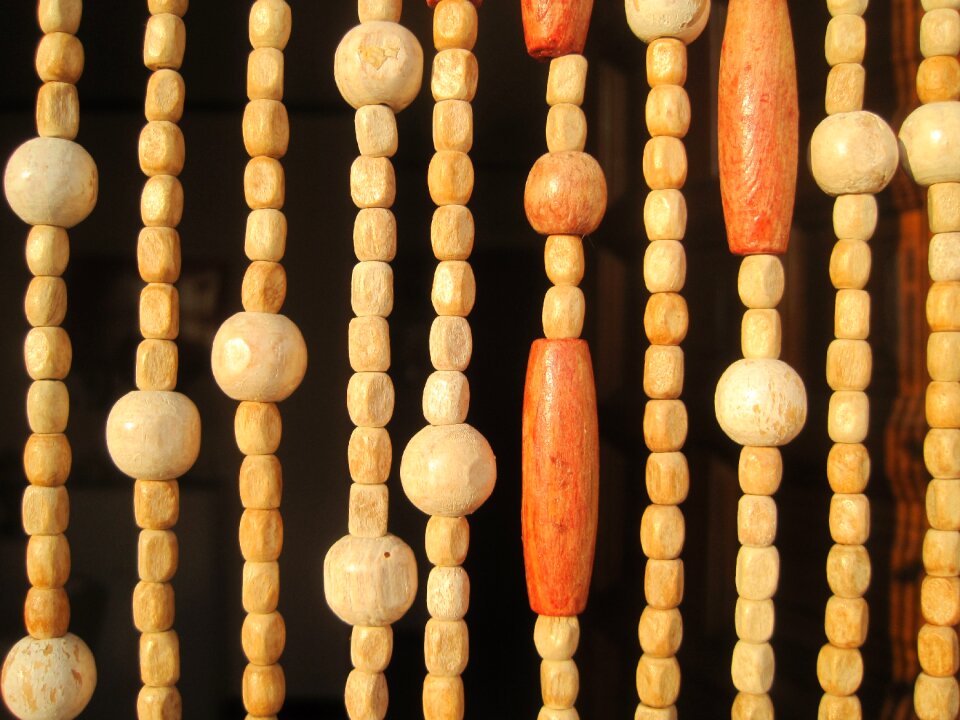 Wood curtain beads