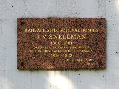 Snellman Plaque Kajaaninkatu 14 Oulu 20130602