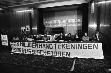 Solidariteitsbijeenkomst, aktie 1 miljoen handtekeningen voor de Russische Jode, Bestanddeelnr 931-9876